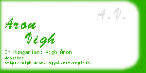 aron vigh business card